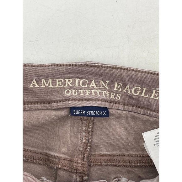 American Eagle Super Stretch X Mid-Rise Distressed Brown Jegging Women's Size 2 - Picture 4 of 9